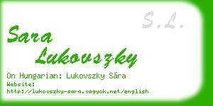 sara lukovszky business card